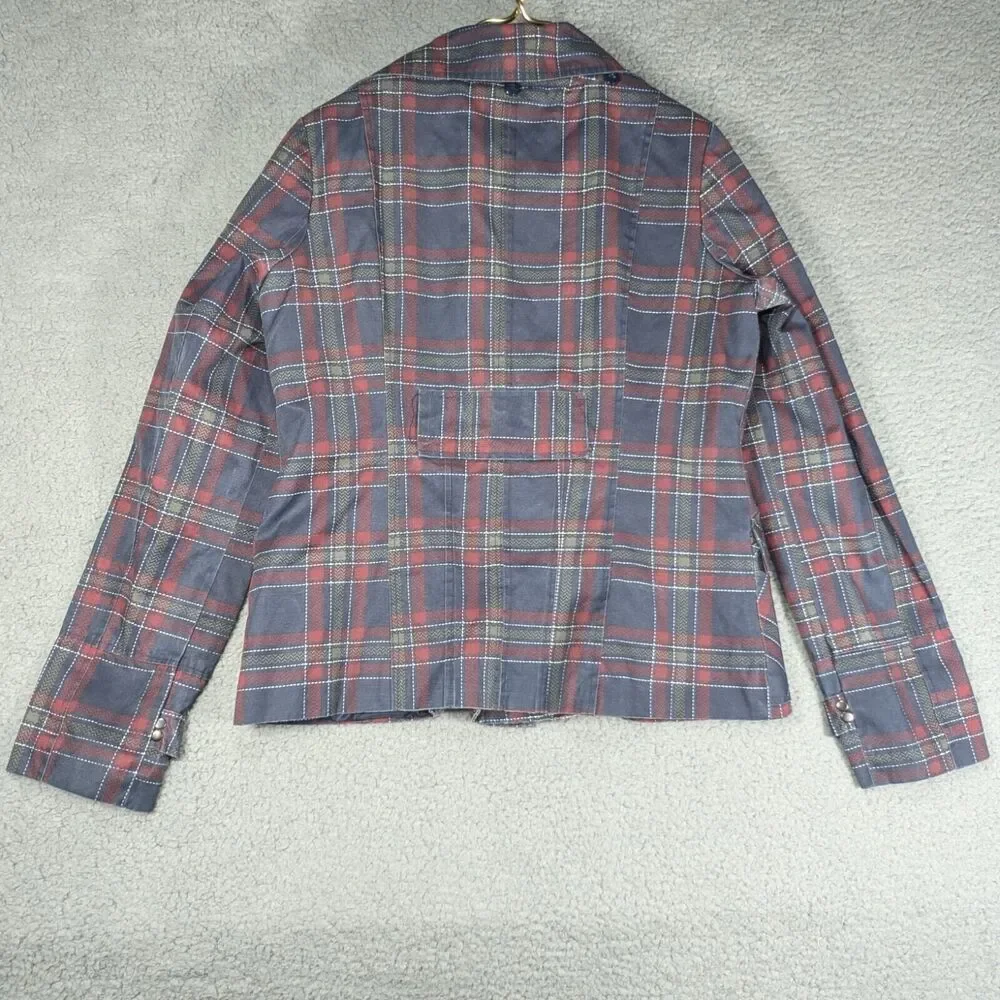 Maralyn and Me Jacket Womens Size Large Red Blue Plaid Vintage Jacket - Picture 4 of 6